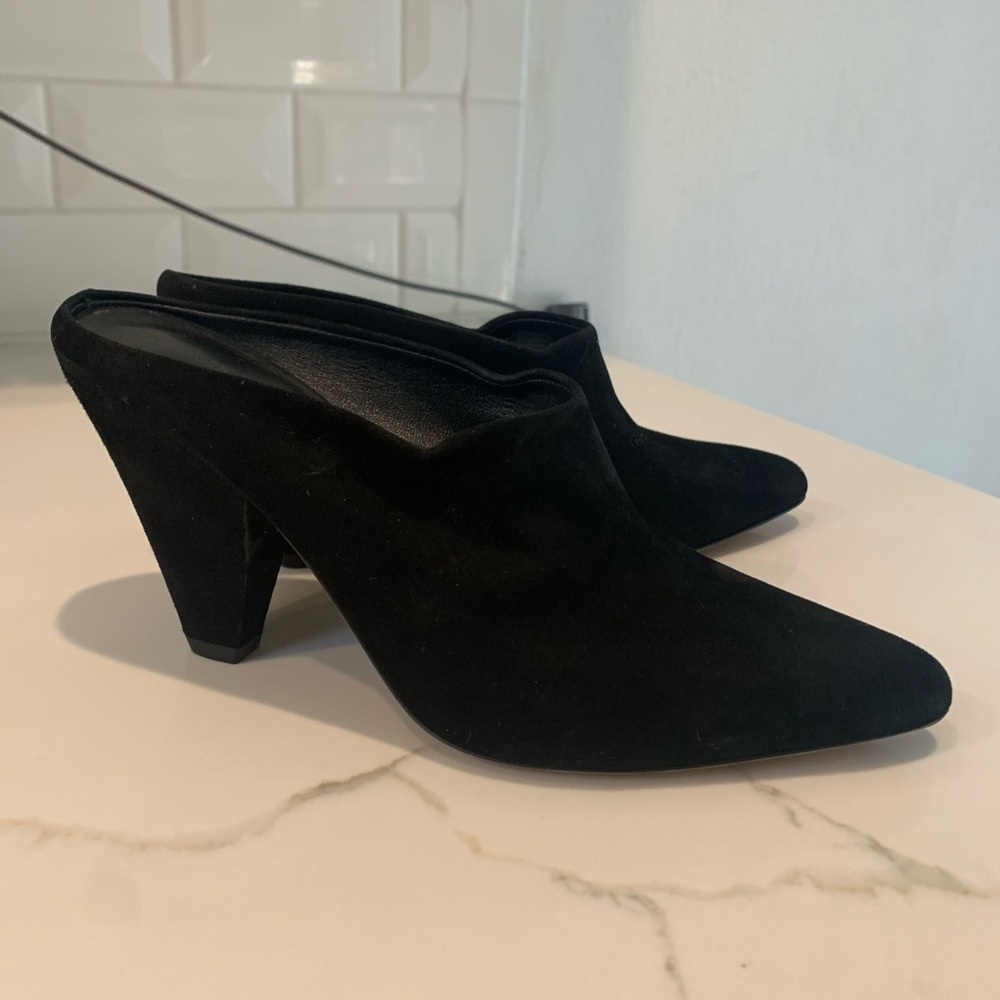 Swede leather mule shoes